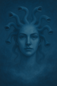 Frau, Mitte 40--- Ich sehe nur einen Kopf – er erinnert mich sehr an die Medusa. Allerdings sind die „Haare“ keine Schlangen, sondern sich bewegende Röhren, an deren Enden Münder sind. Wahrheit schwingt als Energie mit. Diese Essenz ist in der Lage, Wahrheit von Unwahrheit zu unterscheiden und das auch zum Ausdruck zu bringen. Für die Frau, in der diese Energie lebt, ist es wichtig, sich nicht selbst zu belügen, sondern klar dem ins Auge zu sehen, was ist.