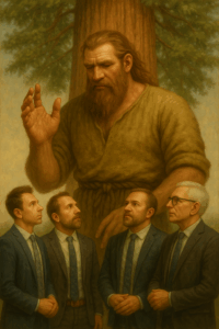 Mann, Mitte 50 --- Direkt nach dem Augen schließen erscheint mir ein mächtiger Riese, er wirkt fast wie die biblische Gestalt des Goliath. Für diese Leben hat er sich vorgenommen zu lernen, seine Macht und seine Kraft nicht mehr zu missbrauchen. Für den Mann, der diese Energie in sich trägt, ist es erst einmal wichtig, seine Kraft und Macht kennenzulernen und zu akzeptieren - ein Mammutbaum kann ihm dabei helfen. Wenn er das für sich gemeistert hat, wird er eine besondere Gabe voll ausbilden: Er lehrt mächtige und starke Männer, ihre Wirksamkeit für das große Ganze, als Diener des Lebens, einzusetzen.