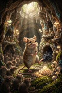 Frau, um die 50--- Ich sehe eine kleine Maus, die mich neugierig und freudig anschaut. Dem Gedanken Maus wird widersprochen – vielmehr steht diese eine für das lichtvolle Kollektiv der Mäuse. Sie bringt die Gabe mit, zu im energetischen Bereich unsichtbar machen zu können und an Stellen zu gelangen, die andere nicht erreichen. Sie kann Klarheit in Systeme, Strukturen und Verbindungen bringen, ohne in die Dunkelheit, die sie wahrnimmt, eintauchen zu müssen. Mutter Erde steht an ihrer Seite, um diese Dunkelheit einfach zu transformieren. Für die Trägerin dieser Essenz ist es wichtig, Freude zu empfinden und wahrzunehmen. Sie ist inkarniert, um besonderes Essen zu essen. 