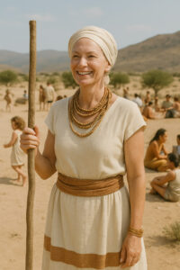 Frau, Mitte 40--- Die Essenz zeigt sich mir als eine Stammesmutter, wie man sie aus Afrika kennt, sie ist aber nicht afrikanisch. Sie ist Mutter vieler Kinder, geborener und ungeborener. Ihre Aufgabe ist es, den Stamm zusammenzuführen und zusammen zu halten. Sie ist weise, liebend, klar und kraftvoll und weiß, was ihr Stamm braucht, um zu gedeihen.